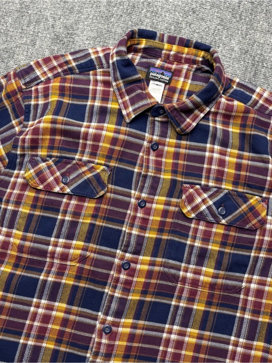 Patagonia Other - Patagonia Fjord Flannel Mens L Blue Plaid Button-Up Shirt Organic Cotton 53947